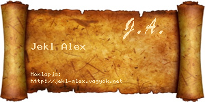 Jekl Alex névjegykártya